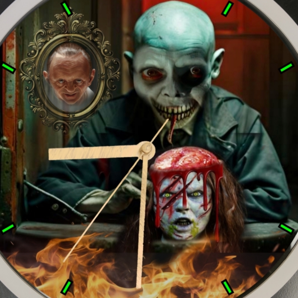 Exorcist demon devouring brain Halloween led dance light dance lights clock